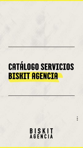 Catálogo de servicios Biskit agencia