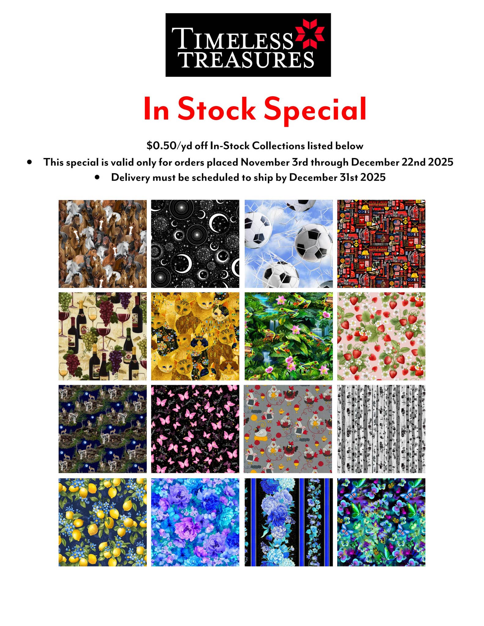 TIMELESS 2025 Stock Special by Timeless Treasures Fabrics & Dear Stella ...