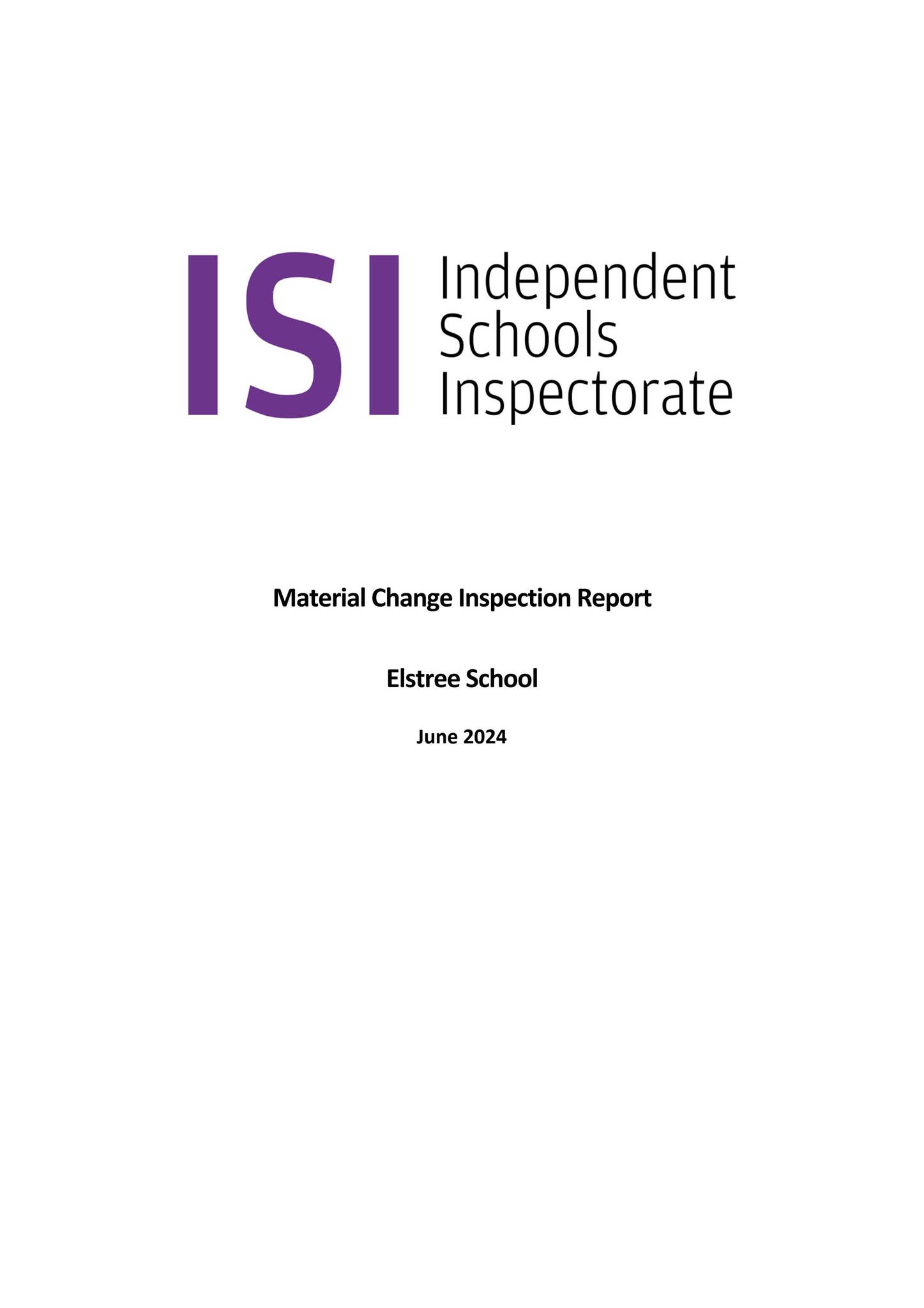 Elstree School Material Change ISI Report 2024 by Elstreeschool - Issuu