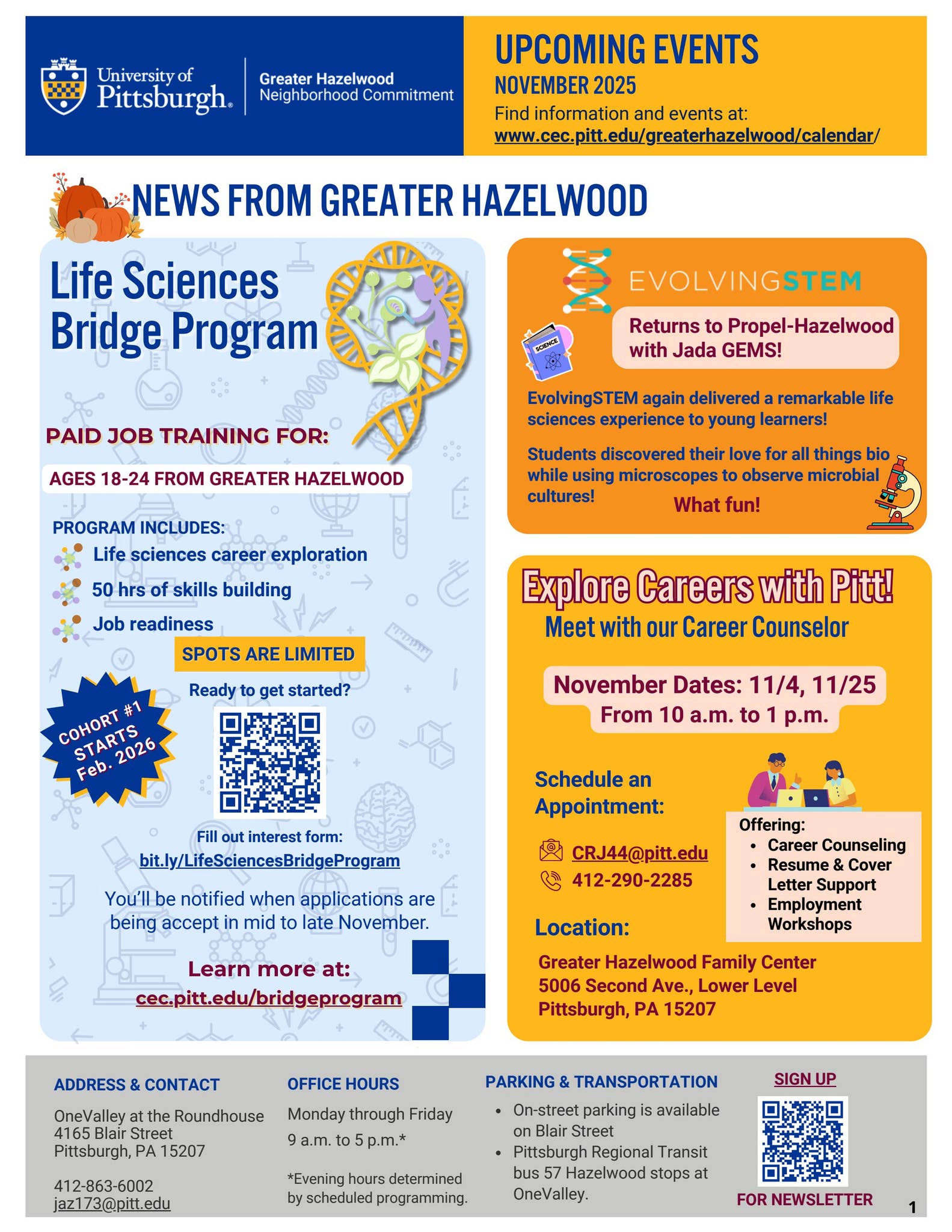 Greater Hazelwood Neighborhood Commitment Calendar November 2025 by