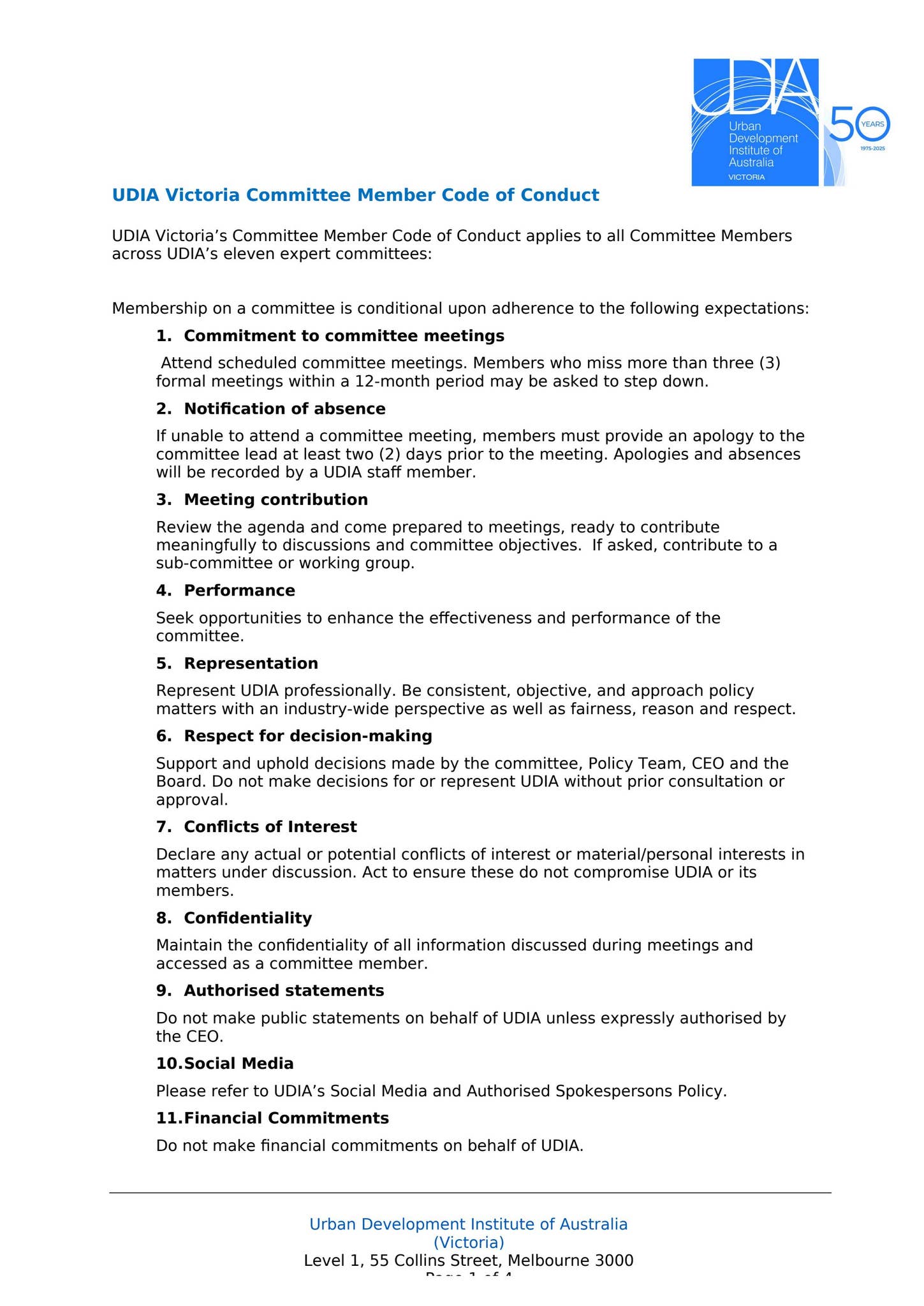 UDIA Victoria Committee Member Code of Conduct by udiavic.com.au - Issuu