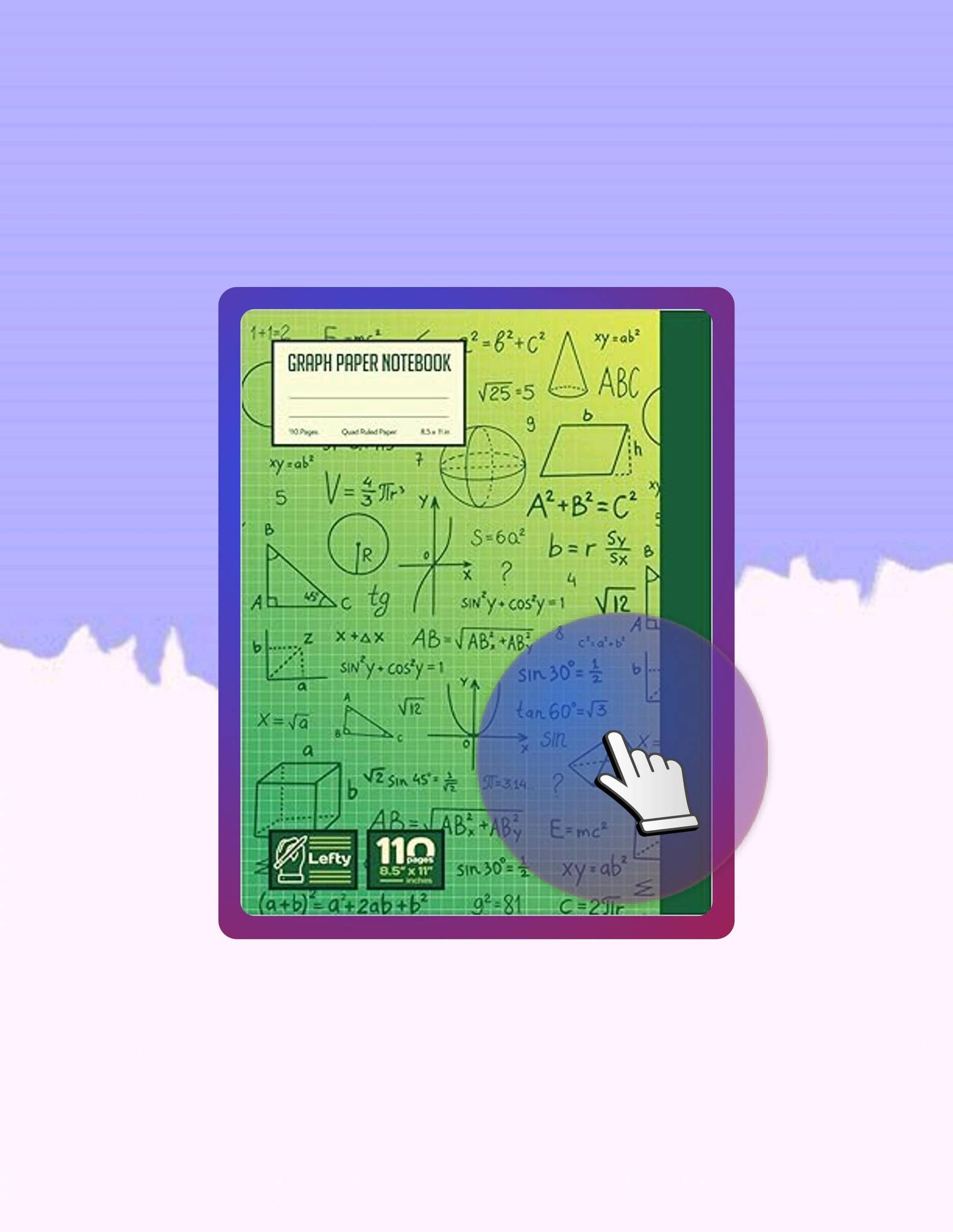 Green Grid Math EBOOK Left-handed Graph Paper Notebook: Math formula Green Theme | Grid ...