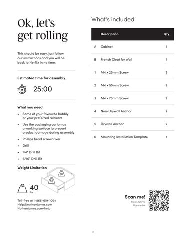 Tyla 床头柜 Instruction Sheet 90320 第 2 页