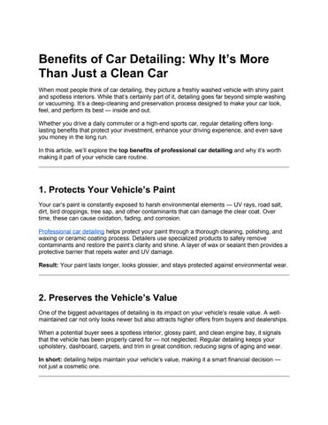 Benefits of Car Detailing_ Why It’s More Than Just a Clean Car
