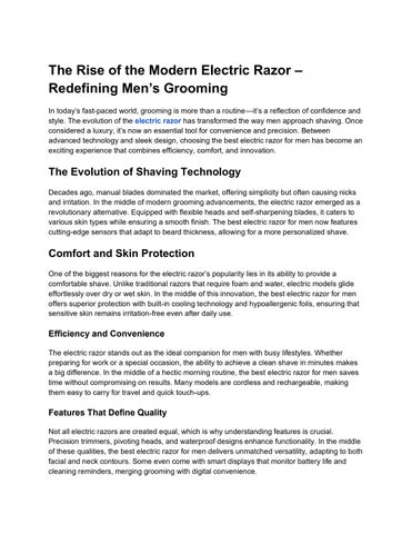 The Rise of the Modern Electric Razor – Redefining Men’s Grooming by ...
