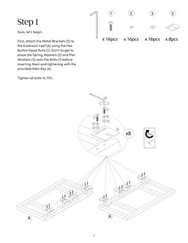 Solace 餐桌 Extension Instruction Sheet 42302 第 4 页