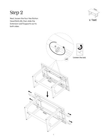 Solace 餐桌 Extension Instruction Sheet 42302 第 5 页
