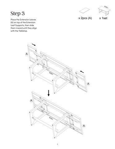Solace 餐桌 Extension Instruction Sheet 42302 第 6 页