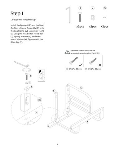 Veya Bar 凳 Instruction Sheet 21320 第 4 页