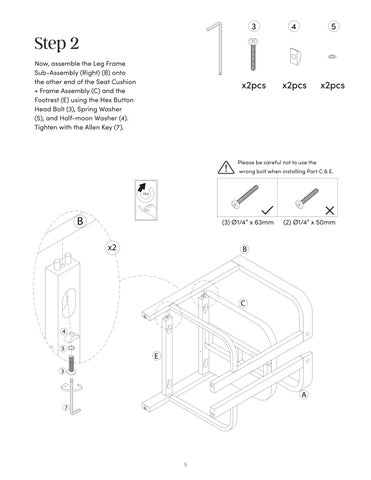 Veya Bar 凳 Instruction Sheet 21320 第 5 页