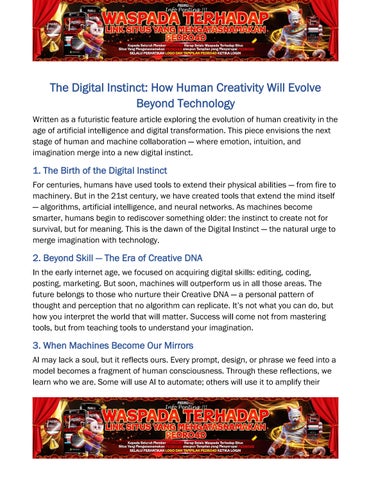 The Digital Instinct How Human Creativity Will Evolve  Beyond Technology 