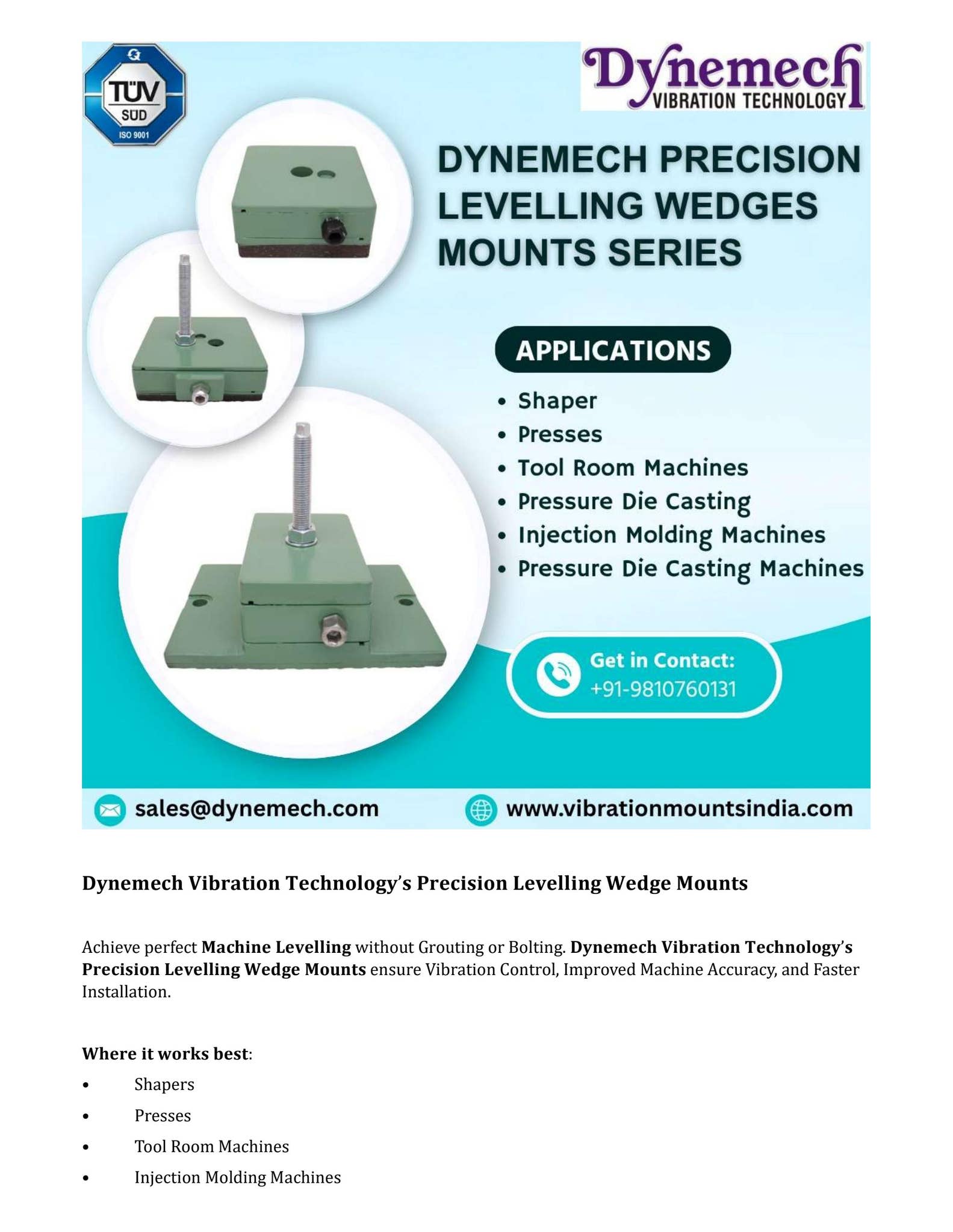 Dynemech Precision Levelling Wedge Mounts – Stable. Accurate. Reliable ...