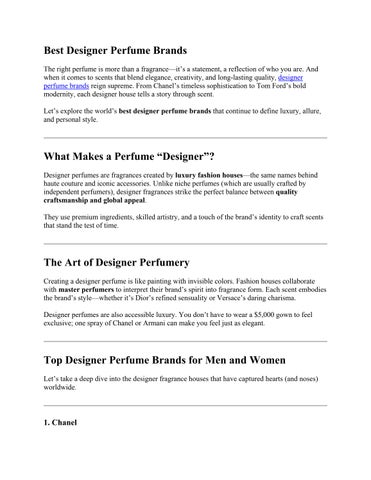 Best designer perfume brands