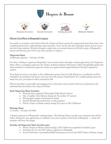 Hospices Barrel Share Program