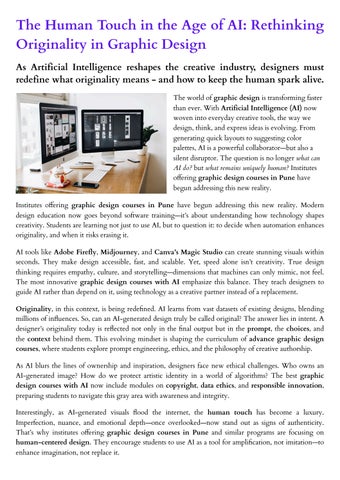 The Human Touch in the Age of AI: Rethinking Originality in Graphic Design