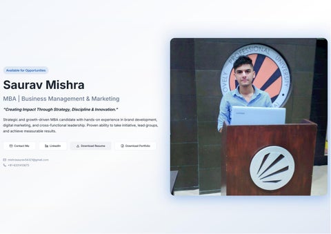Saurav Mishra _ MBA - Business Management & Marketing Portfolio