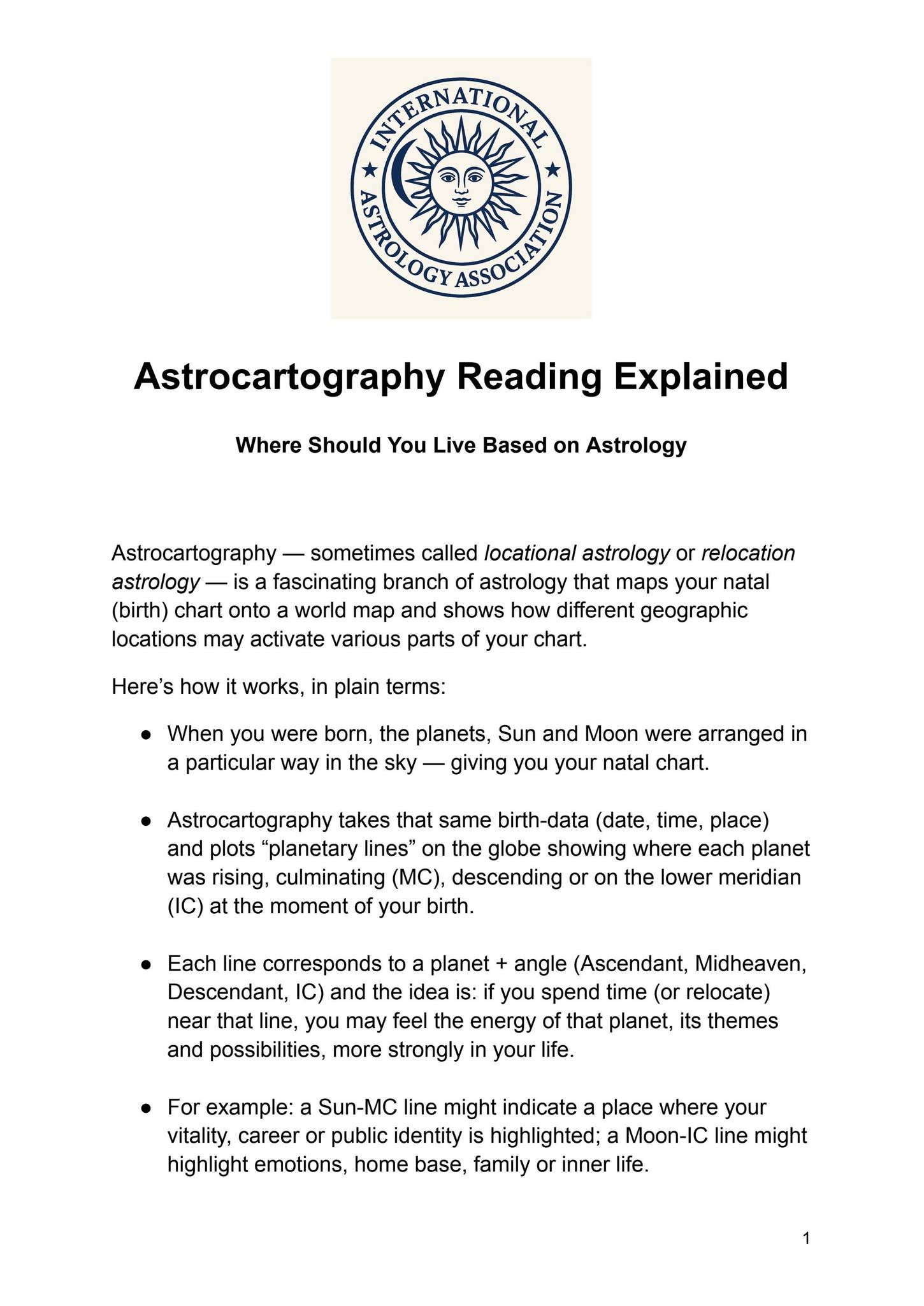 Astrocartography Reading Explained by Astro Den - Issuu
