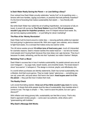 Is Dash Water Really Saving the Planet — or Just Selling a Story