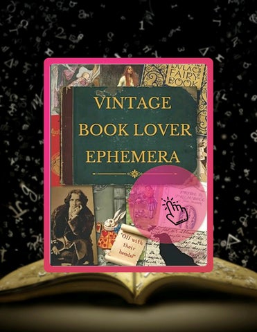 Ebook Vintage Book Lover Ephemera: Image Collection Of Literary Quotes And Illustrations To Cut Out 