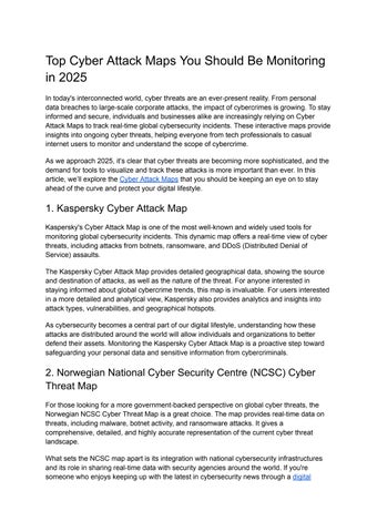 Top Cyber Attack Maps You Should Be Monitoring in 2025