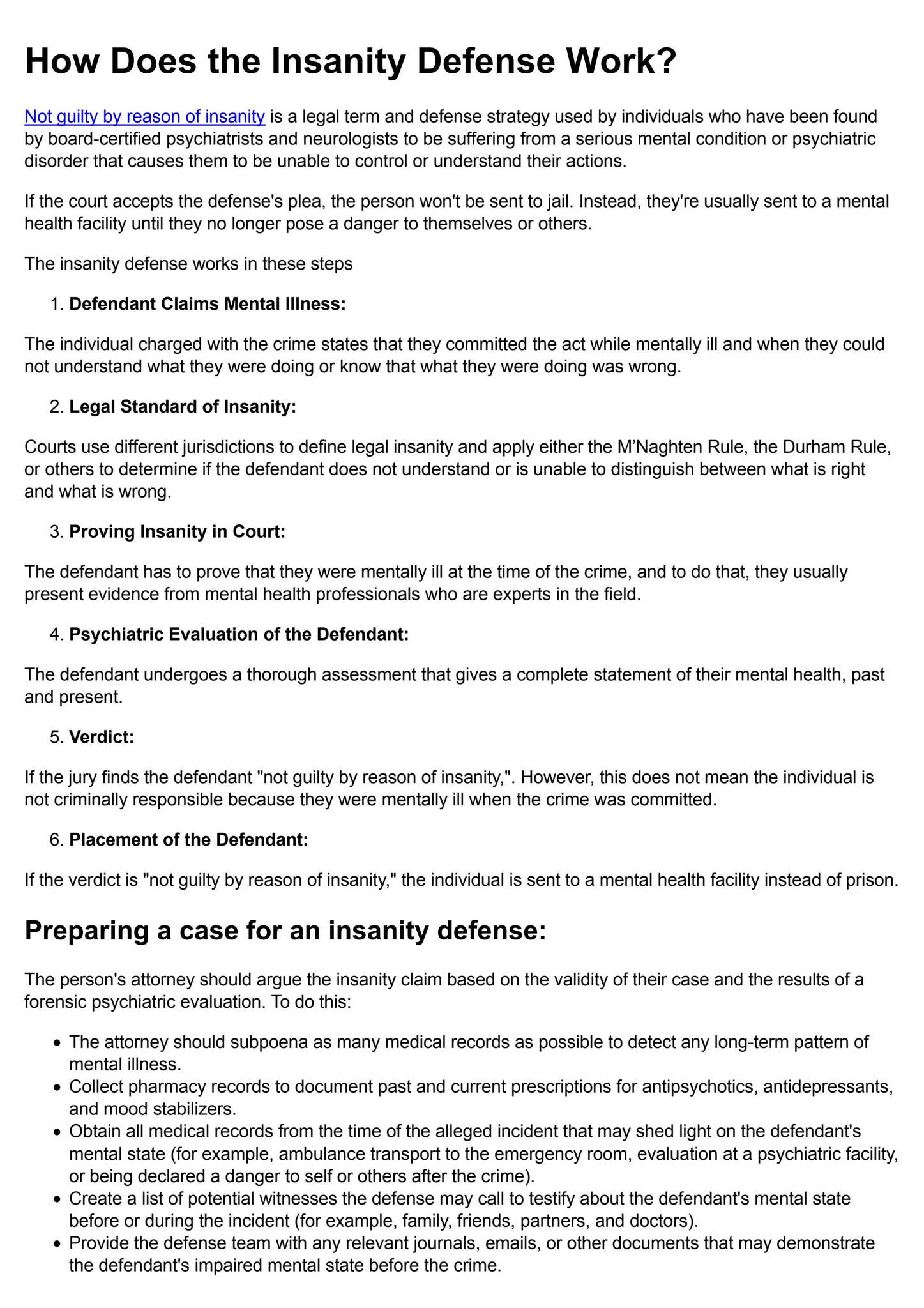 Does Insanity Work How Does the Insanity Defense Work by Neha - Issuu
