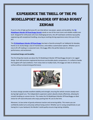 Experience the Thrill of the FG Modellsport Marder Off Road Buggy Zenoah