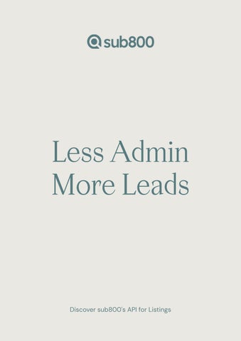 Less Admin, More Leads by sub800 - Issuu