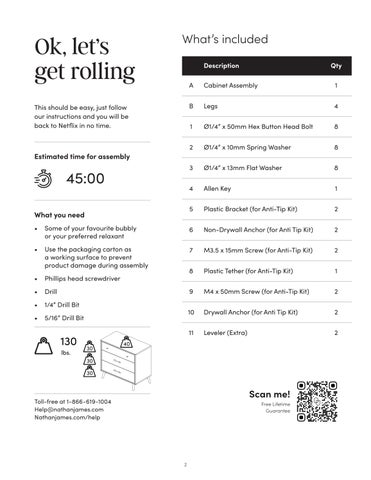 Harper 斗柜 Instruction Sheet 71320 第 2 页