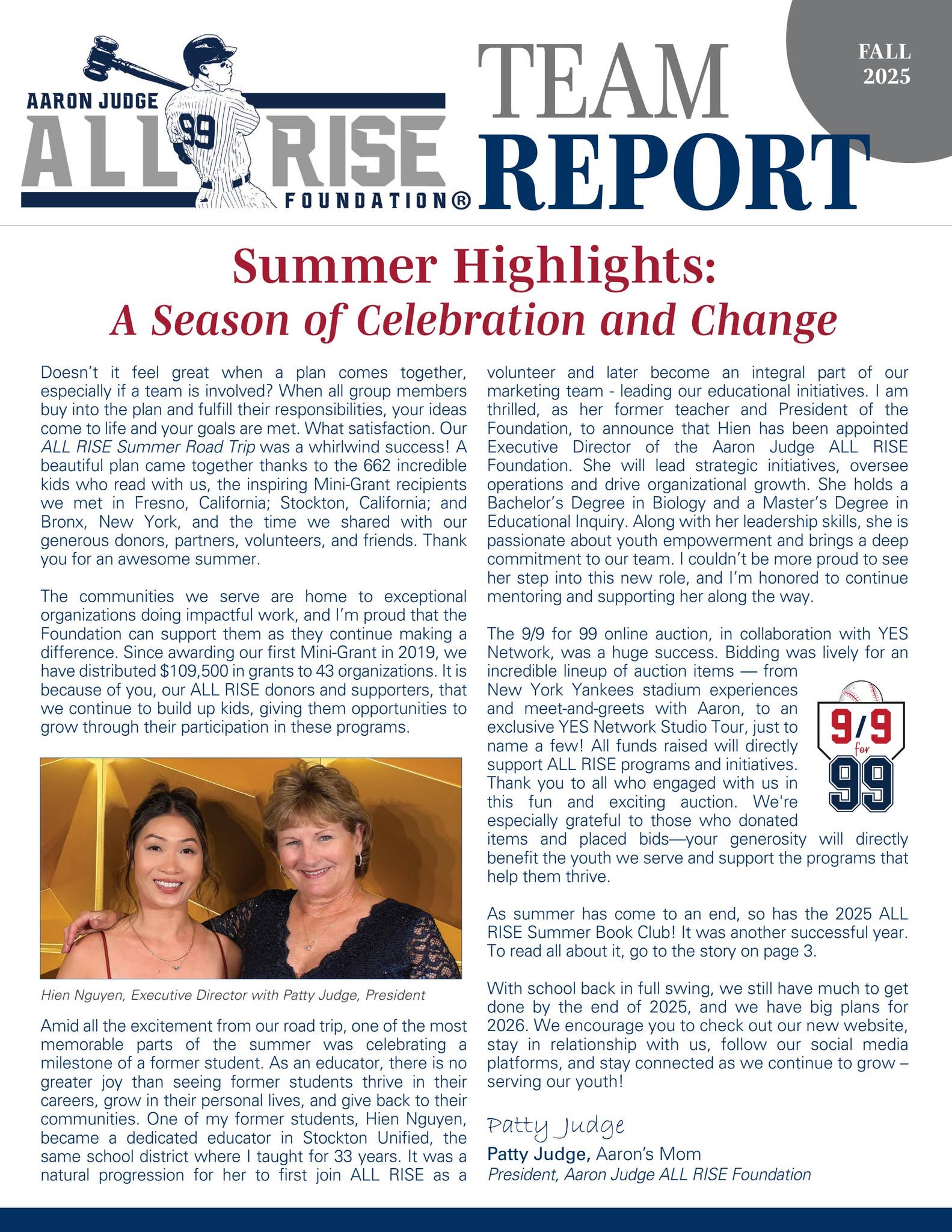 Aaron Judge ALL RISE - FALL Team Report 2025 by ALL RISE Official - Issuu