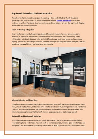 Top Trends in Modern Kitchen Renovation
