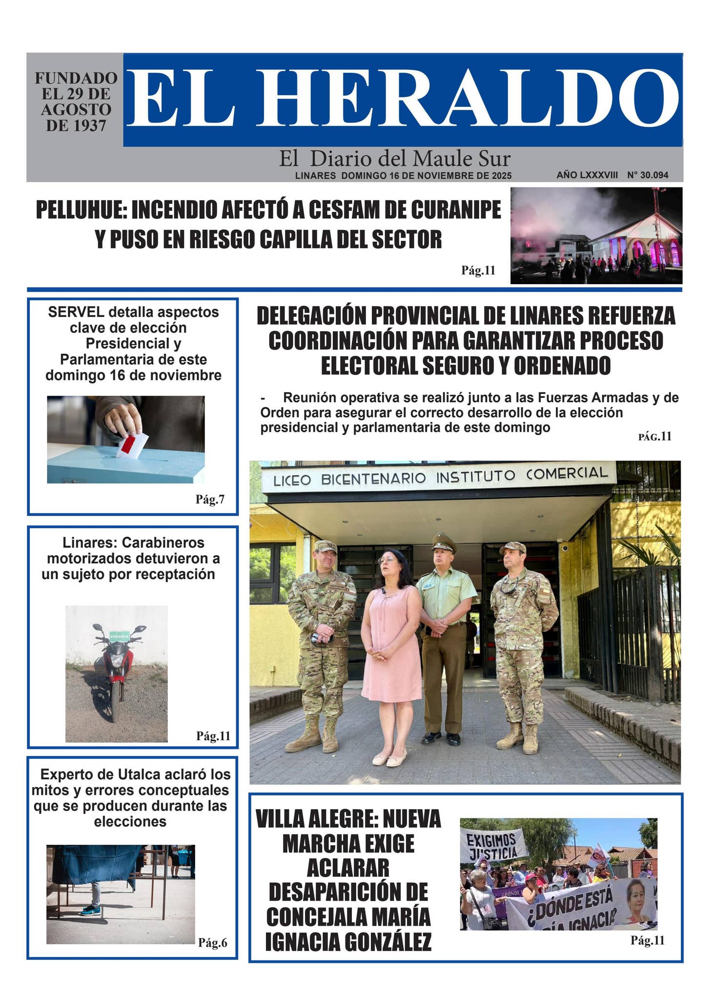 Domingo 16 de noviembre 2026