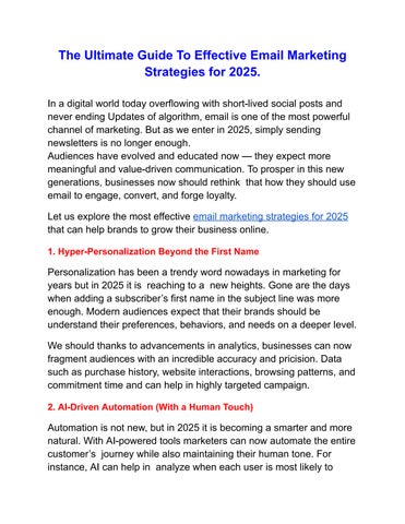 Email Marketing Strategies for 2025
