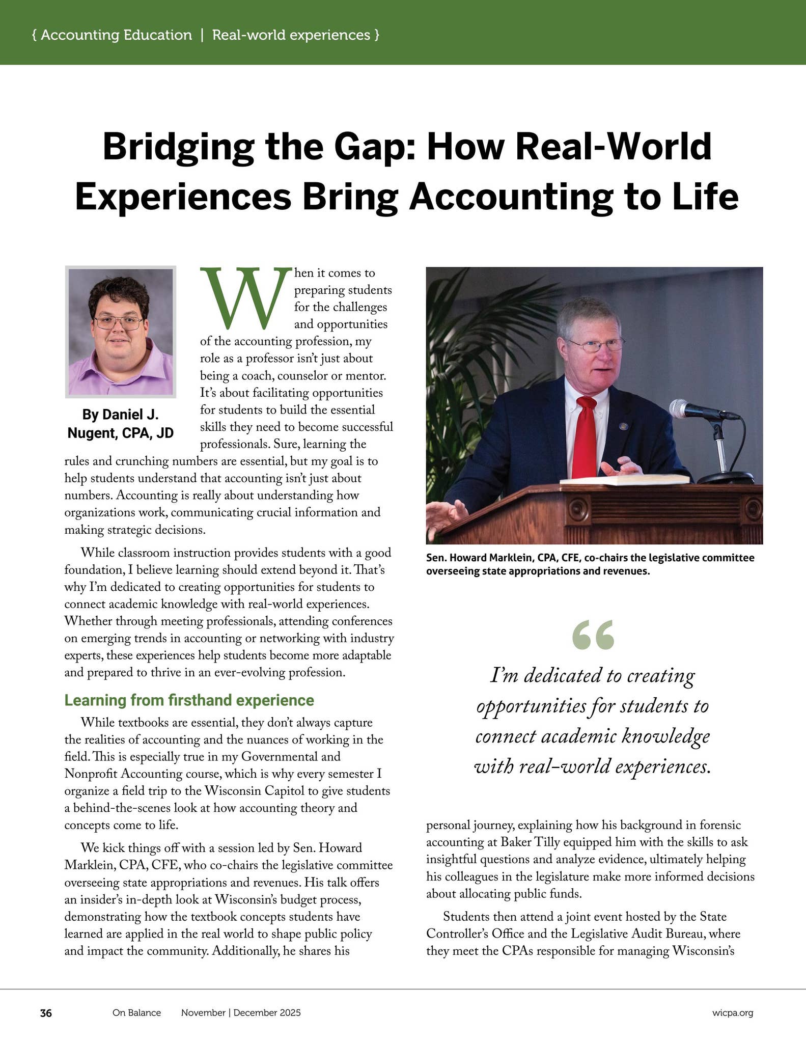 On Balance Magazine - Nov/Dec 2025 by WICPA - Issuu