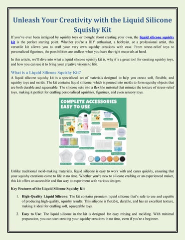 Unleash Your Creativity with the Liquid Silicone Squishy Kit