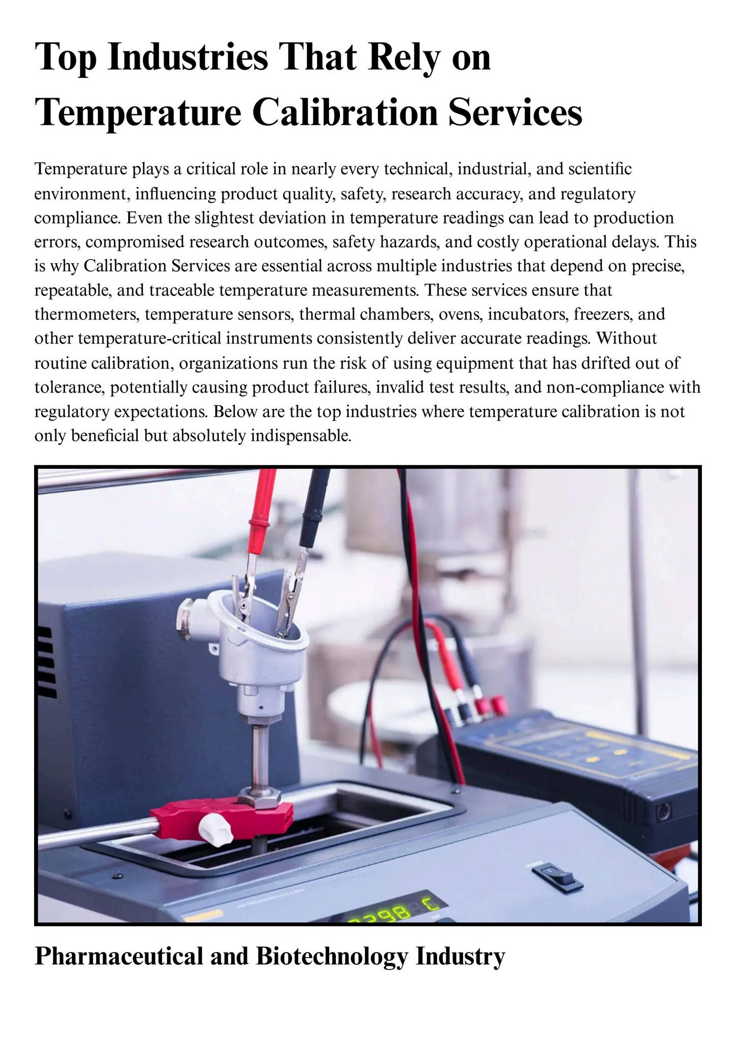 Top Industries That Rely on Temperature Calibration Services by Custom ...