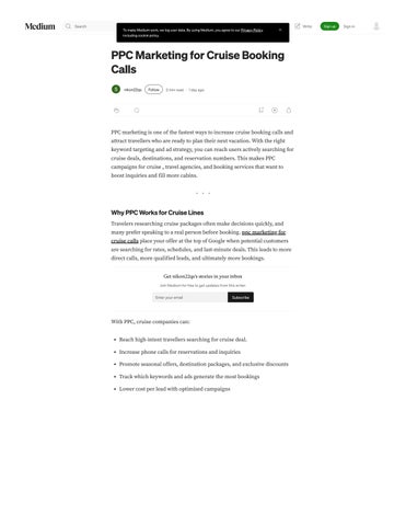 PPC Marketing for Cruise Booking Calls