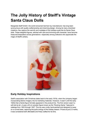 The Jolly History of Steiff’s Vintage Santa Claus Dolls