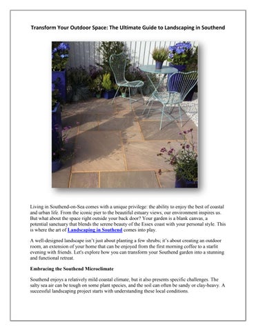 Transform Your Outdoor Space The Ultimate Guide to Landscaping in Southend