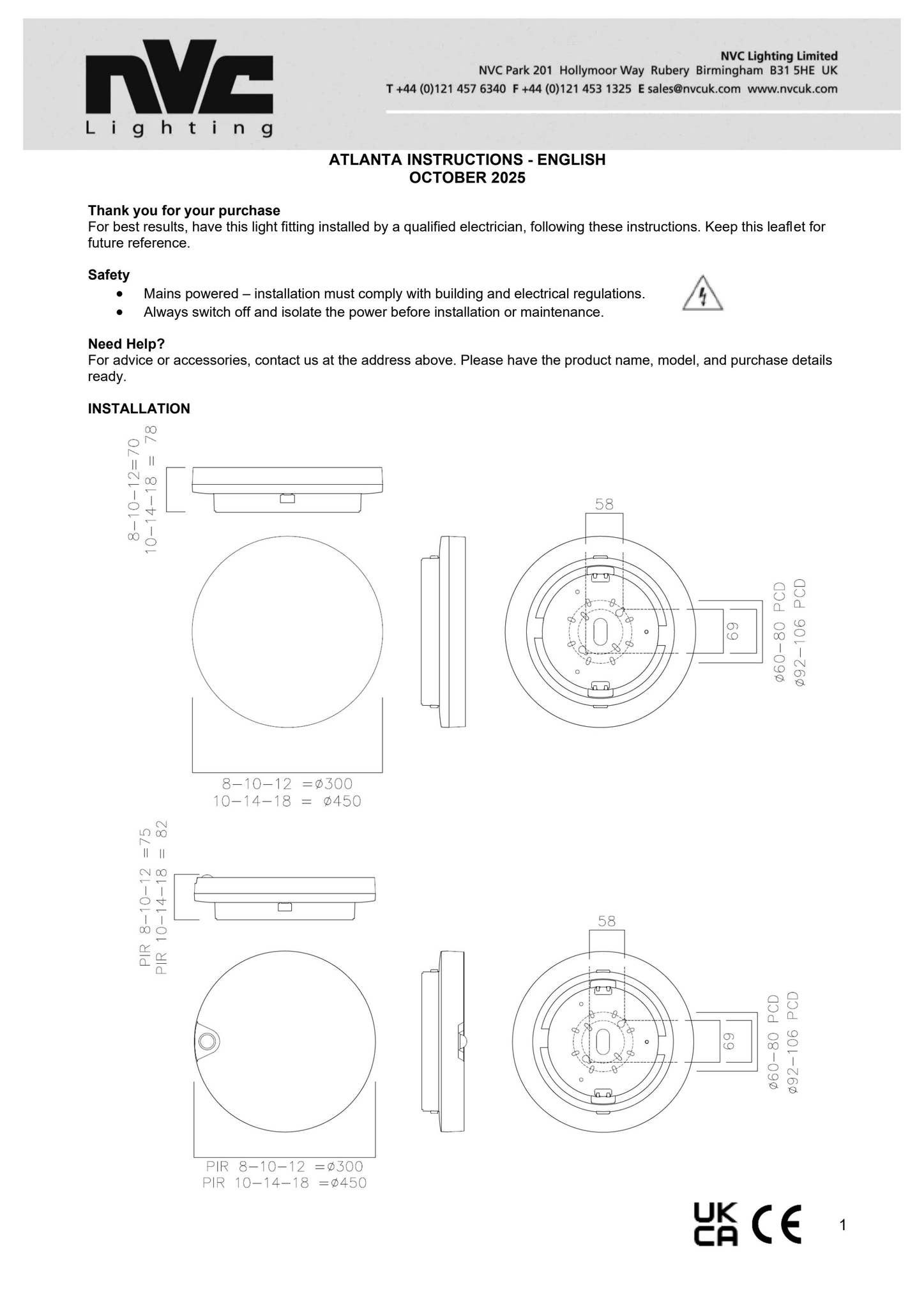 Instruction Leaflet - Nevada - Issue 01 November 2025 by NVC Lighting ...