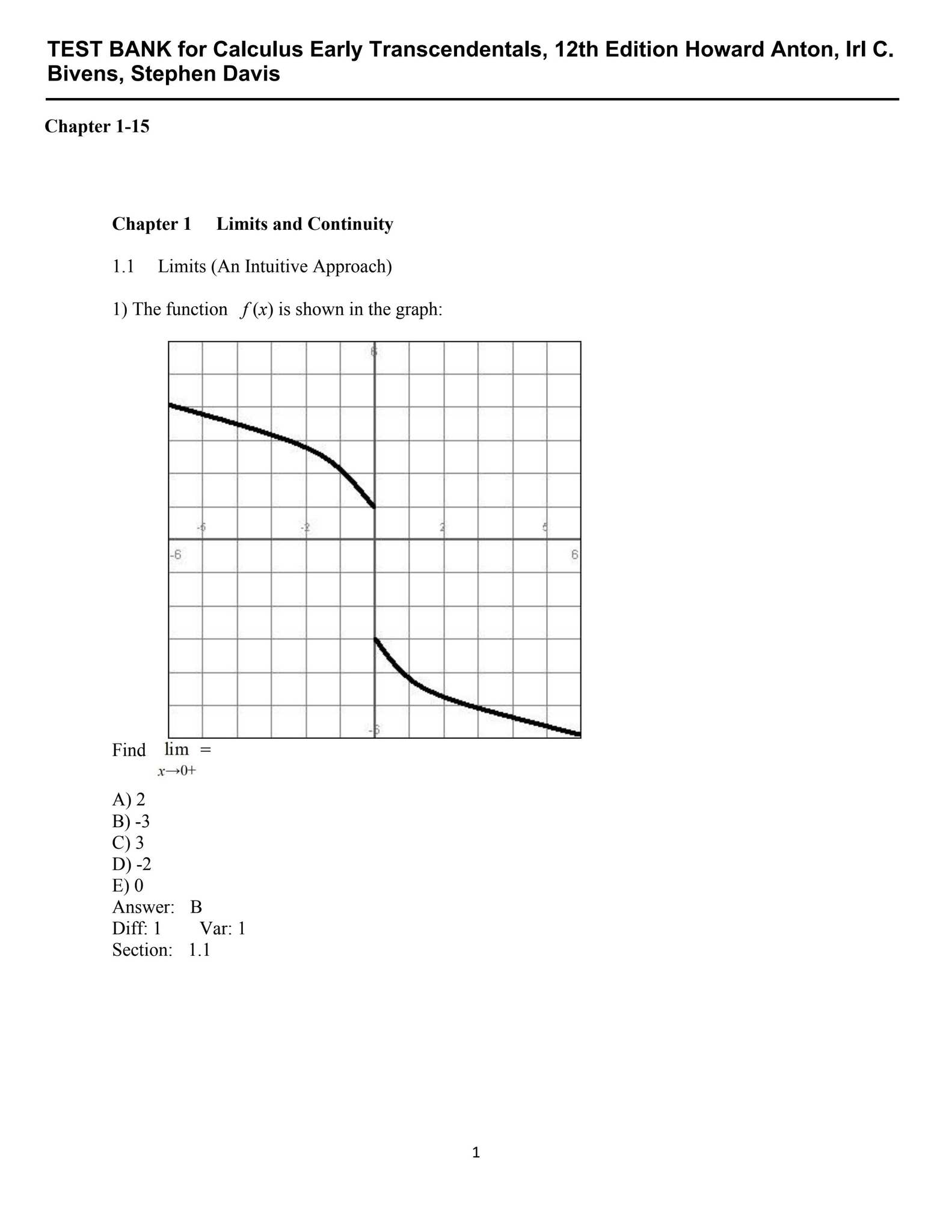 Test Bank for Calculus Early Transcendentals, 12th Edition Howard Anton ...