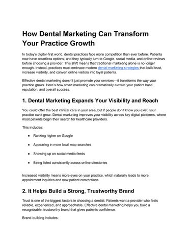 The Ultimate Guide to Effective Dental Marketing