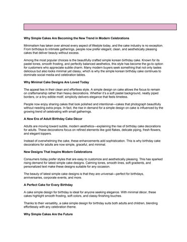 Why Simple Cakes Are Becoming the New Trend in Modern Celebrations