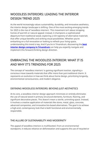 Woodless Interiors -  Leading the Interior Design Trend 2025