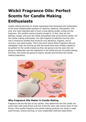 Wickii Fragrance Oils: Perfect Scents for Candle Making Enthusiasts