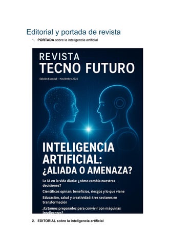 Editorial y portada de revista