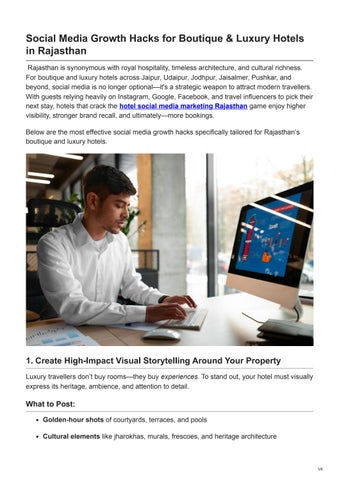 Social Media Growth Hacks for Boutique  Luxury Hotels in Rajasthan