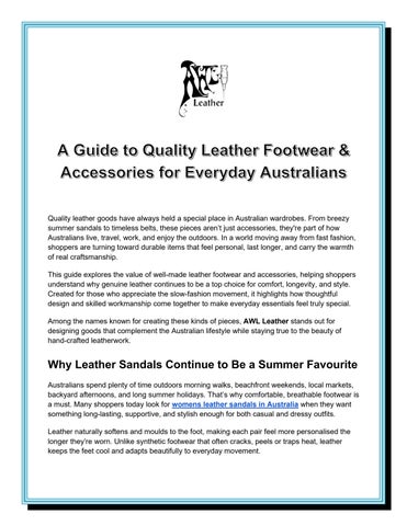 A Guide to Quality Leather Footwear & Accessories for Everyday Australians