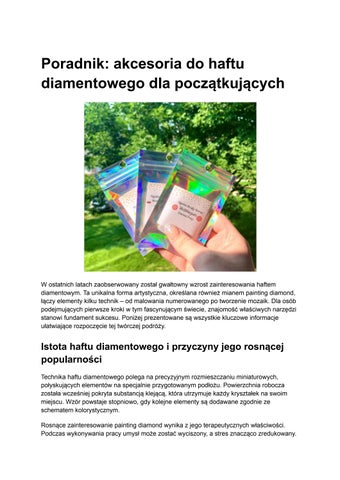 Poradnik akcesoria do haftu diamentowego dla początkujących