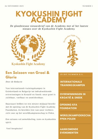 KFA Nieuwsbrief – Seizoen September • Oktober • November