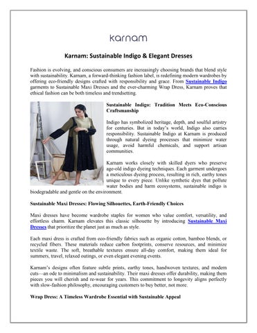Karnam Sustainable Indigo & Elegant Dresses